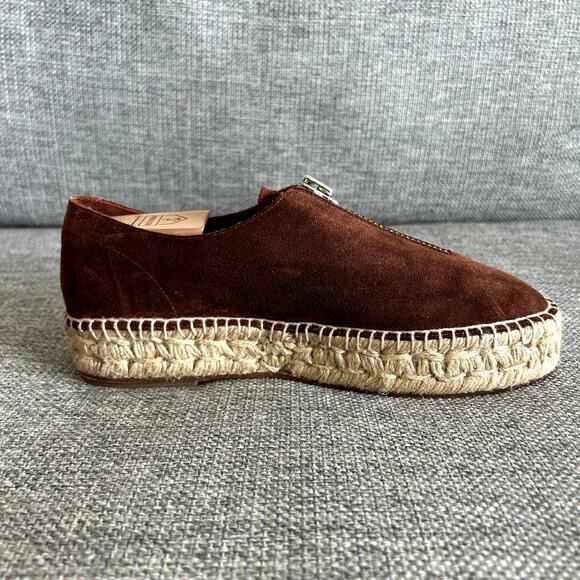 NWOT Alexander Wang Devon Brown Suede Espadrilles US 8 EU 38  Platform Zip Shoes - Picture 10 of 16
